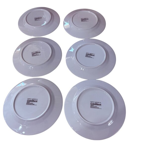 Nancy Green for Crate & Barrel Tidbits Appetizer Plates set of 6 6.5 inch snacks - Picture 8 of 9